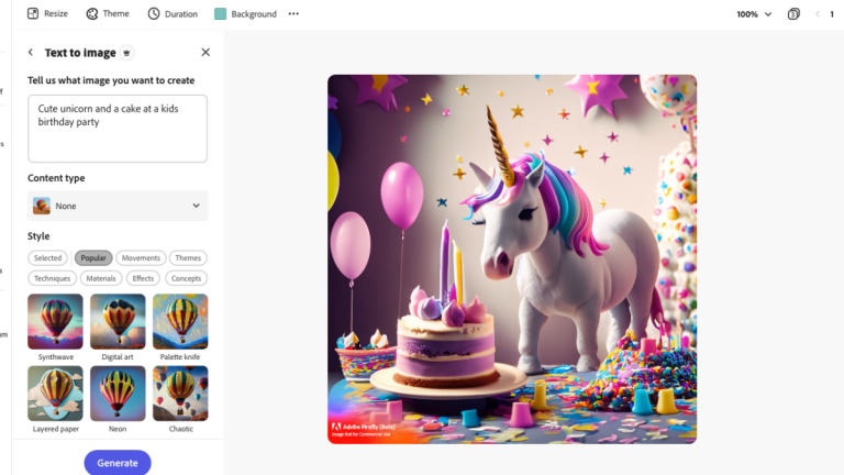 «¡Haz una fiesta de unicornios!»  Usa Bard para crear obras de arte impulsadas por IA gracias a la nueva colaboración con Adobe
